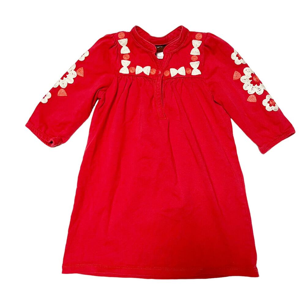 Tea Collection Embroidered Henley Dress Size 3